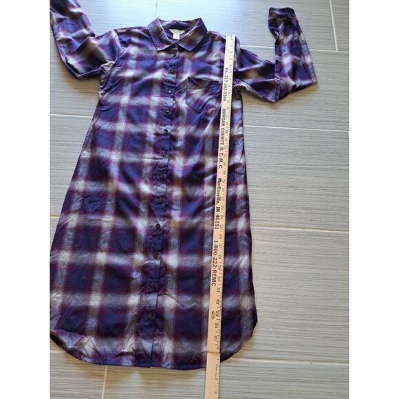 Garnet Hill Womens Plaid Button-Down Shirt Dress Size 4 Organic Pima Cotton - Picture 8 of 10